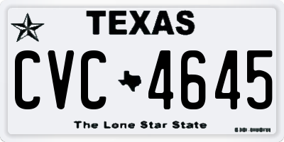 TX license plate CVC4645