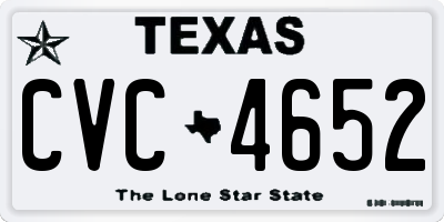 TX license plate CVC4652