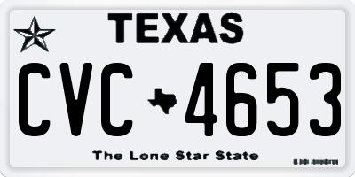 TX license plate CVC4653