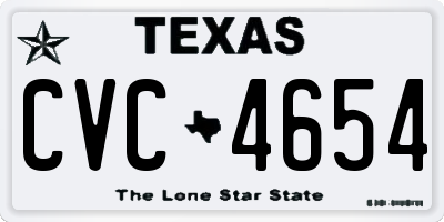 TX license plate CVC4654