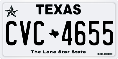TX license plate CVC4655