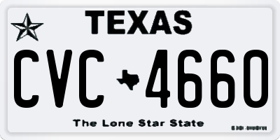 TX license plate CVC4660