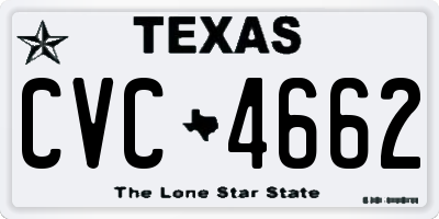 TX license plate CVC4662