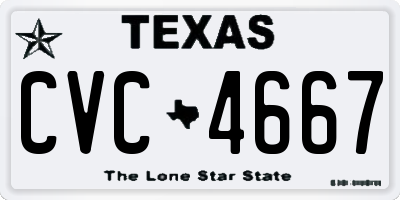 TX license plate CVC4667