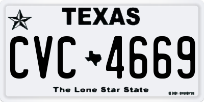TX license plate CVC4669