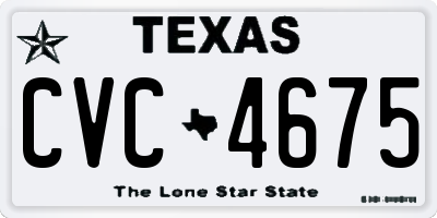 TX license plate CVC4675
