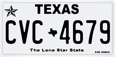 TX license plate CVC4679