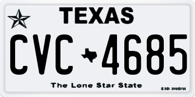 TX license plate CVC4685