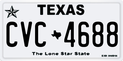 TX license plate CVC4688
