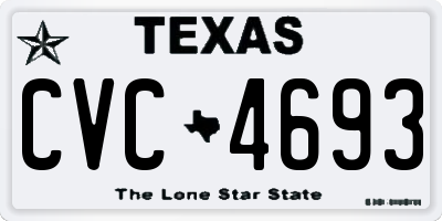 TX license plate CVC4693