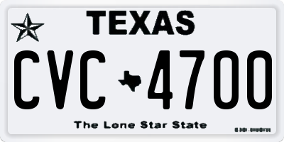 TX license plate CVC4700