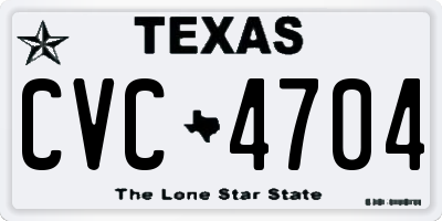 TX license plate CVC4704