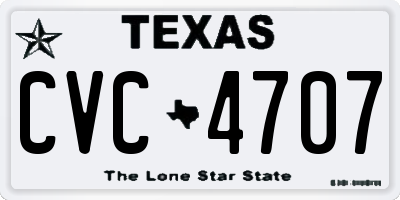 TX license plate CVC4707