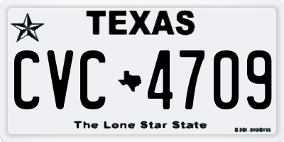 TX license plate CVC4709