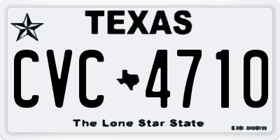 TX license plate CVC4710