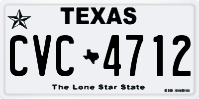 TX license plate CVC4712