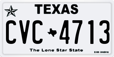 TX license plate CVC4713