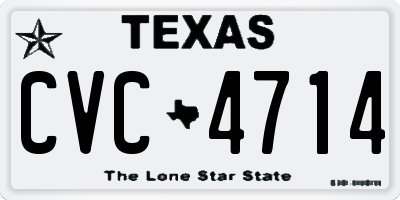TX license plate CVC4714