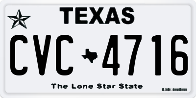 TX license plate CVC4716