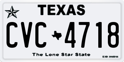 TX license plate CVC4718