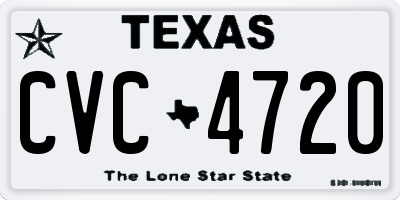 TX license plate CVC4720