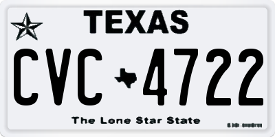 TX license plate CVC4722