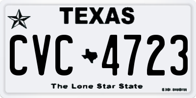 TX license plate CVC4723
