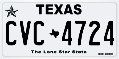 TX license plate CVC4724