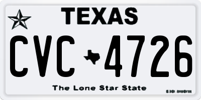TX license plate CVC4726