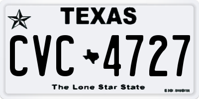 TX license plate CVC4727