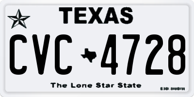 TX license plate CVC4728