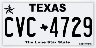 TX license plate CVC4729