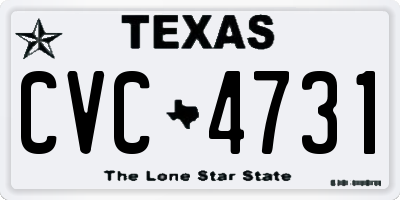 TX license plate CVC4731