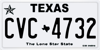 TX license plate CVC4732