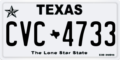 TX license plate CVC4733