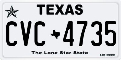 TX license plate CVC4735