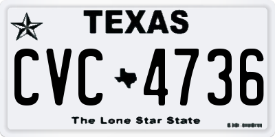 TX license plate CVC4736