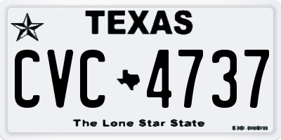 TX license plate CVC4737
