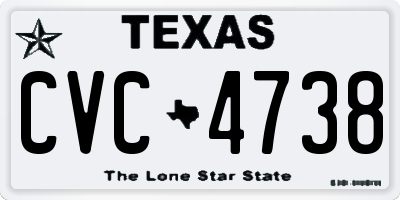 TX license plate CVC4738