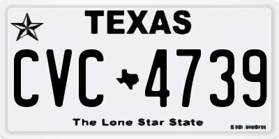 TX license plate CVC4739