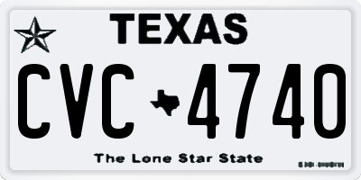 TX license plate CVC4740
