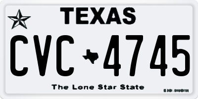 TX license plate CVC4745