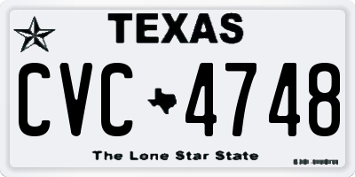 TX license plate CVC4748