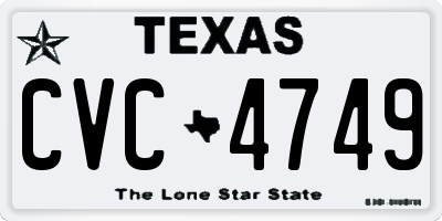 TX license plate CVC4749