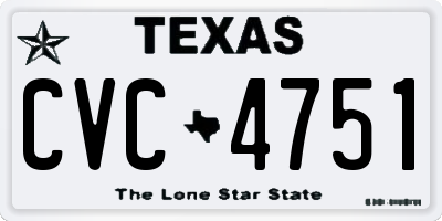 TX license plate CVC4751
