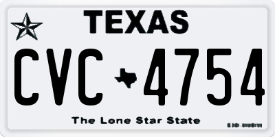 TX license plate CVC4754