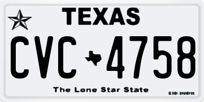 TX license plate CVC4758