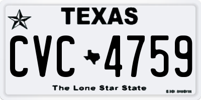 TX license plate CVC4759