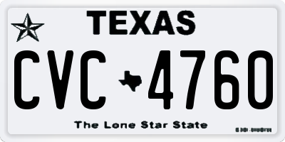 TX license plate CVC4760