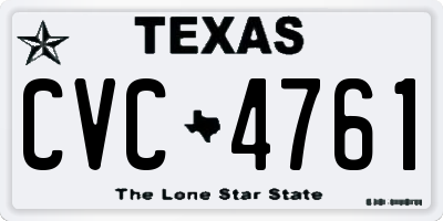 TX license plate CVC4761